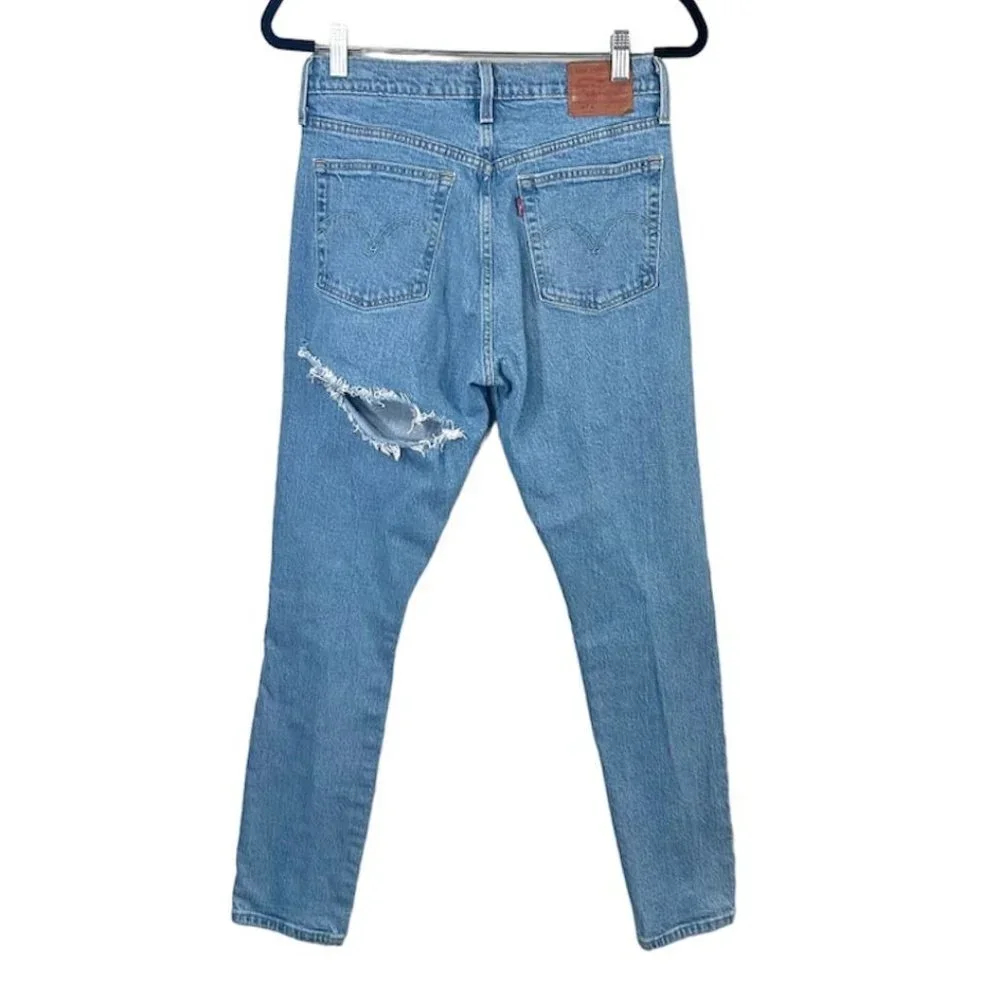 Levi's 501 Premium Skinny Medium Wash Distressed Jeans - Picture 2 of 14